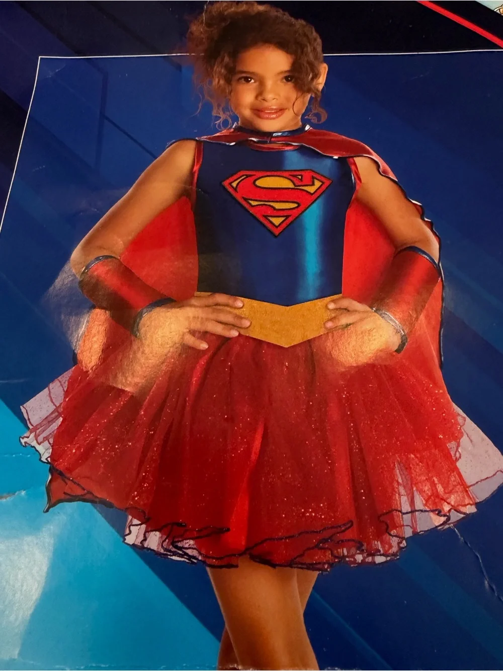 Supergirl Childs Halloween Costume Medium Tutu Skirt Rubies Superhero DC Comics